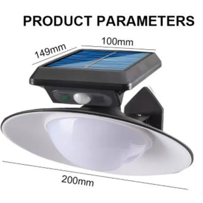 Lampadaire Solaire de Jardin avec Télécommande, Panneau Rond, Étanche IP65