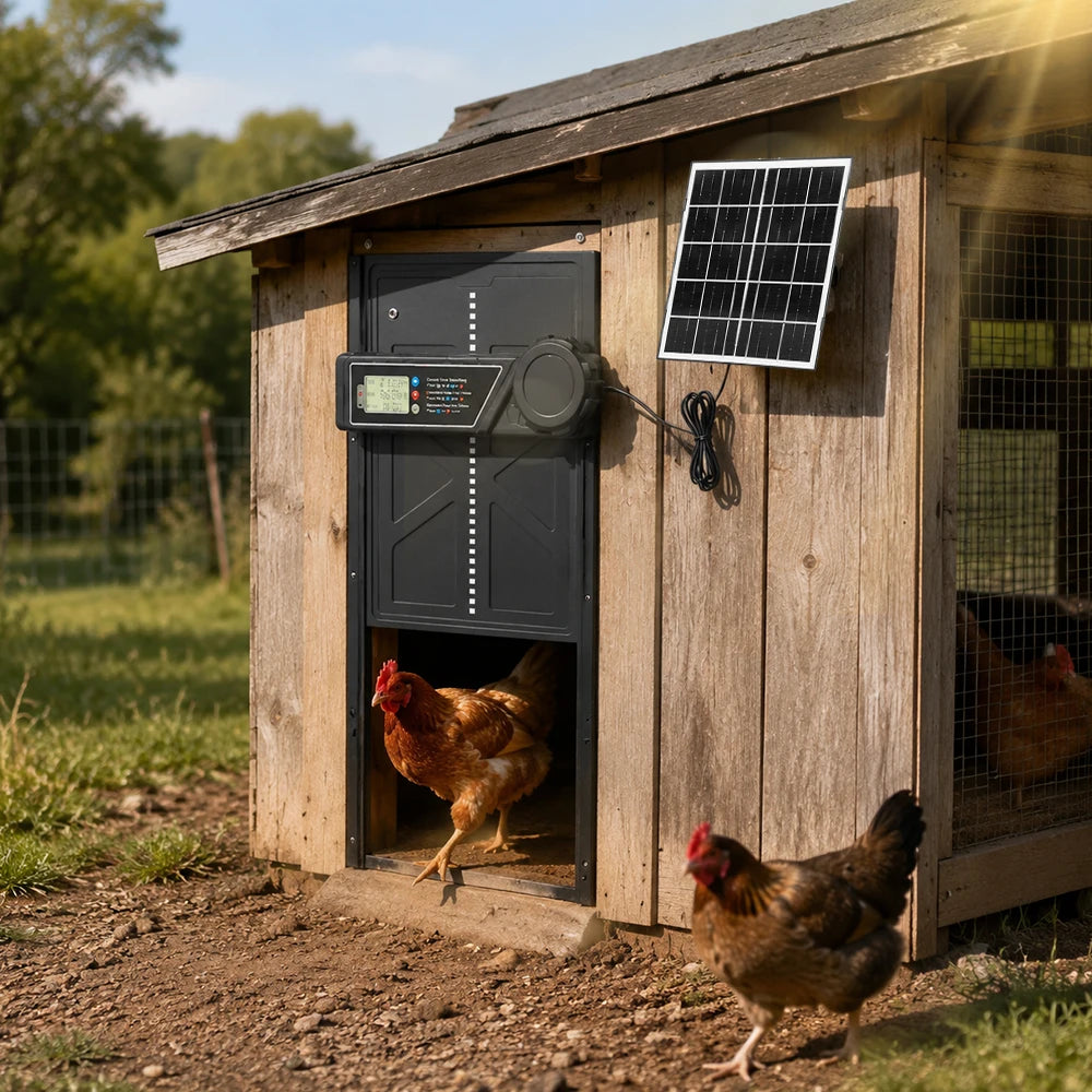 Porte Automatique de Poulailler Solaire Étanche Résistante au Froid