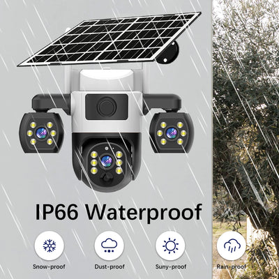 Caméra de Surveillance Solaire Rotative Extérieure 4G 15MP