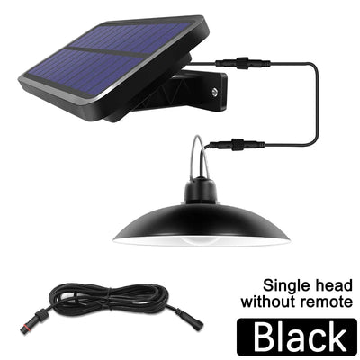 Lampe Solaire Suspendue Double Tête LED Extérieur Camping Jardin