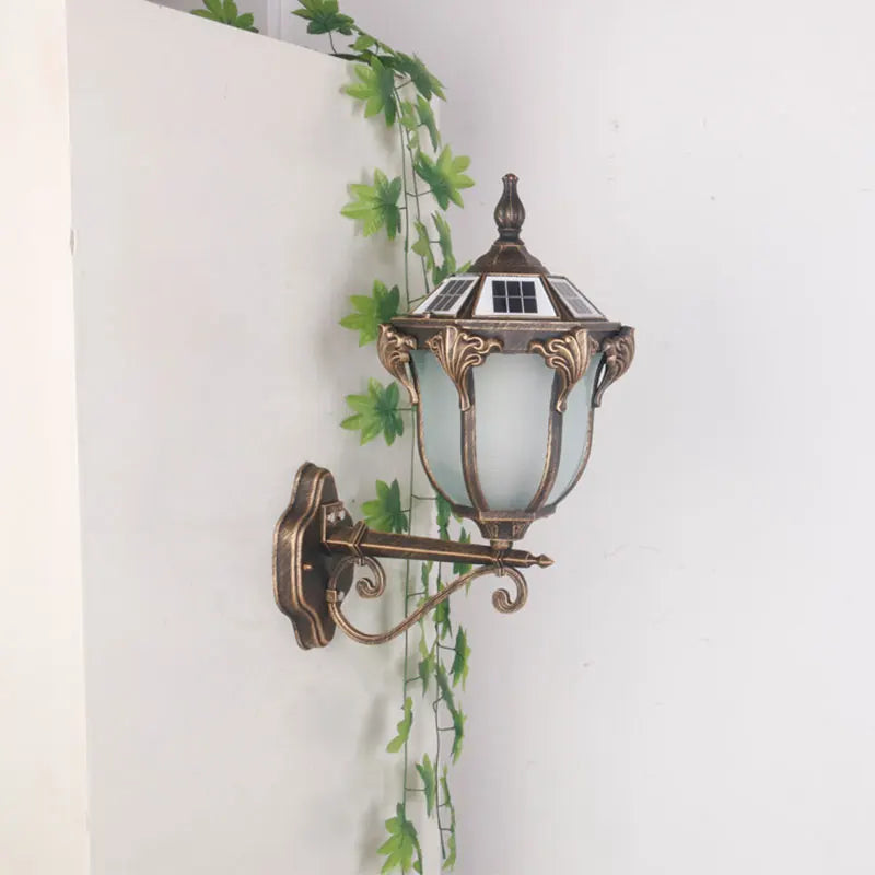 Applique Solaire Murale Extérieure Vintage Étanche – éclairage LED allumé de nuit