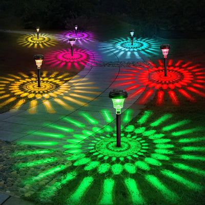 Piquet Solaire Chemin Jardin Acier Poli IP67 RVB