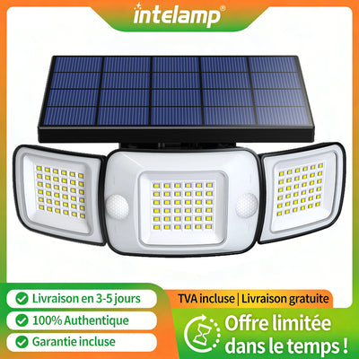 Lampe Solaire LED 1200lm Détecteur Mouvement Étanche Jardin