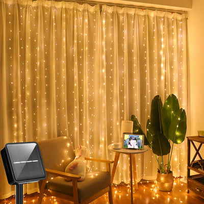 Rideau Lumineux Solaire 300 LED Étanche Noël