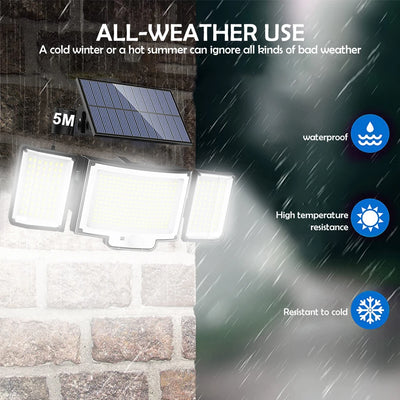 Applique Murale Solaire Extérieur 400 LED avec Télécommande