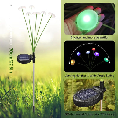 Lampe Solaire Champignon Jardin LED Double Mode Étanche