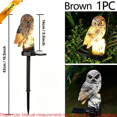 Lampe Solaire Hibou de Pelouse LED Étanche