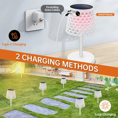 Lampe Solaire de Table LED Étanche 3-en-1 Sans Fil Extérieur