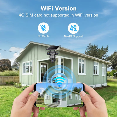 Caméra de Surveillance Solaire V380 Pro 3 Objectifs 360°
