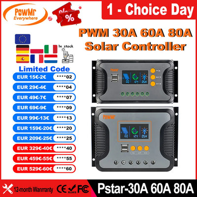 Régulateur de Charge Solaire 12V au 48V LCD