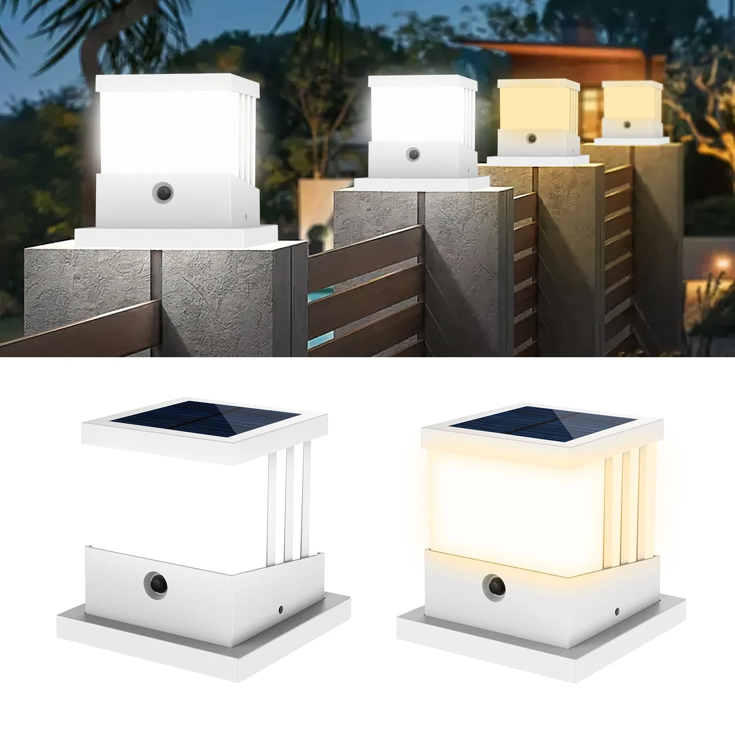 Lampe Solaire Poteau Clôture et Pilier LED 3000K 6000K