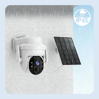 Caméra Solaire WiFi 4MP 2K Dôme Alarme PIR et Audio