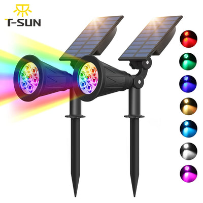Projecteur Solaire 7 LED Applique Murale Paysage Jardin