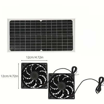 Extracteur Solaire Double 30W Étanche pour Serre et Abri