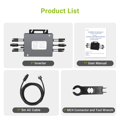 Micro-Onduleur Solaire 800W-2000W WiFi IP67