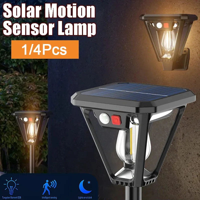 Lampe Solaire Extérieur sur Pied Détecteur de Mouvement