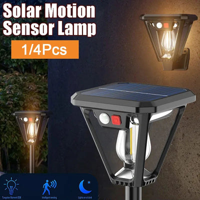 Lampe Solaire Extérieur sur Pied Détecteur de Mouvement