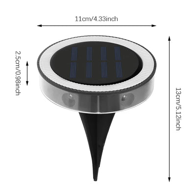 Veilleuse Solaire Enterrée 360° LED Jardin Cour Pelouse