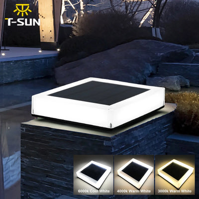 Lampe Solaire 3 Couleurs Jardin Clôture Mur IP65 2 Pièces