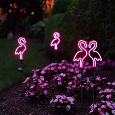 Piquet Solaire Néon Flamant Ananas Décoration Jardin Extérieur