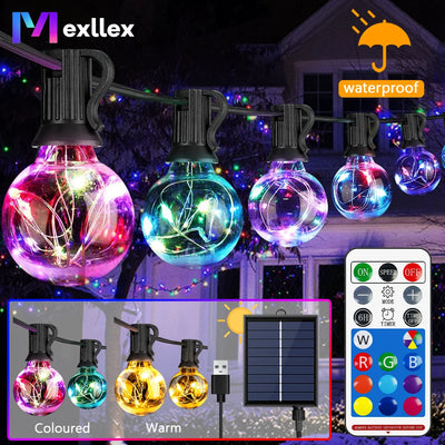 Guirlande Solaire Globe G40 LED 10M Télécommande IP44