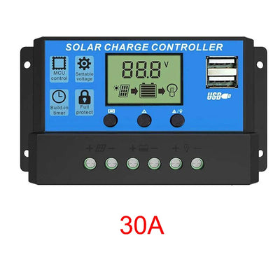 Régulateur Solaire 10 à 100A Écran LCD Double USB