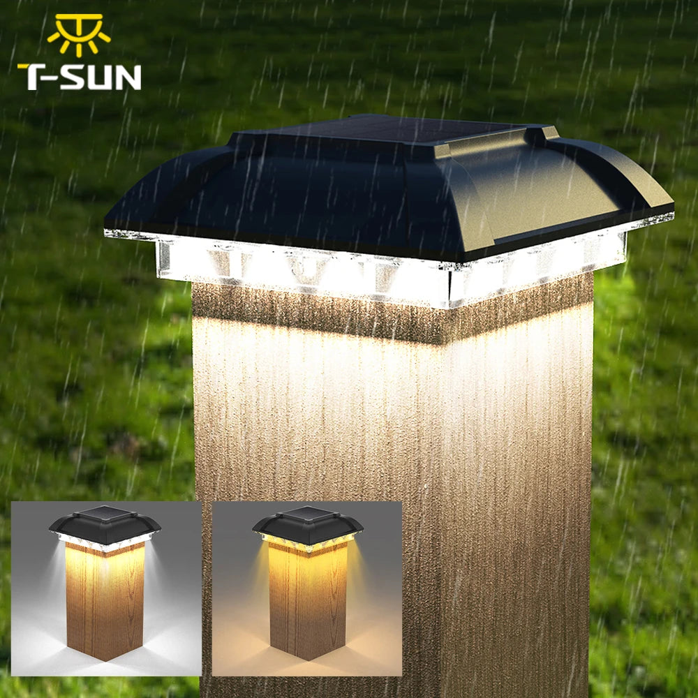 Lampe solaire bouchon pour pilier de portail