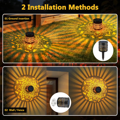 Applique Solaire Mandala Projection d'Ombre IP65 Jardin