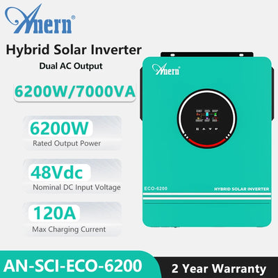 Onduleur Solaire Hybride 6,2 kW 48V 120A