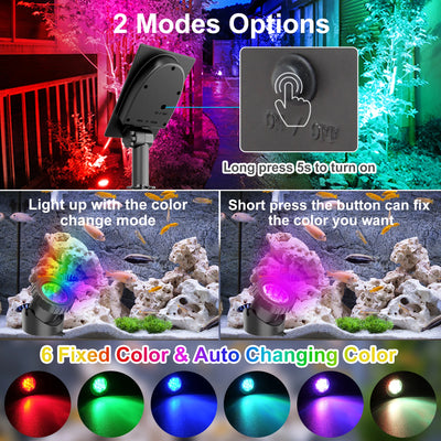 Lampe Solaire Extérieure RGB Étanche IP68 Jardin Piscine