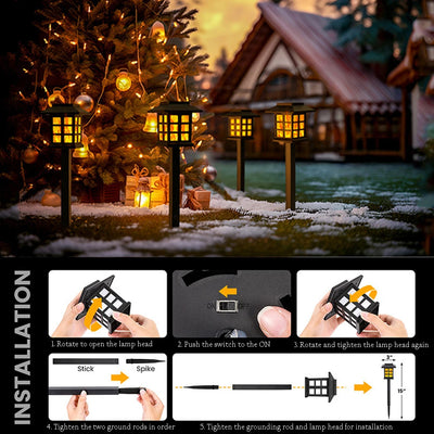 Torche Solaire Flamme Scintillante 10 LED Décoration Jardin