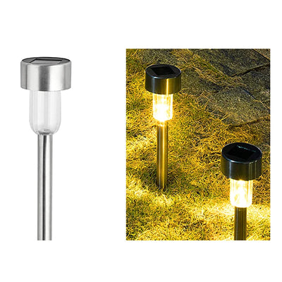 Balise Solaire Inox à Planter Éclairage d'Allée de Jardin