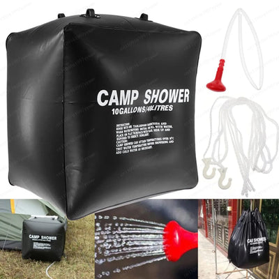 Sac de Douche Solaire 40 L Noir pour Jardin