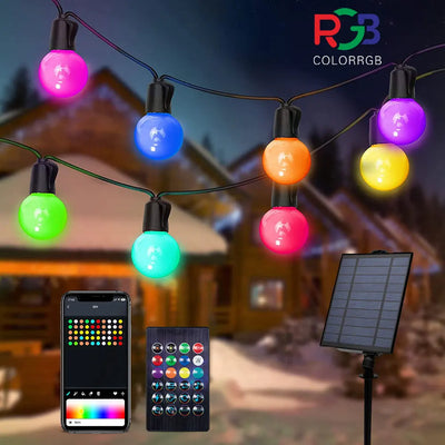 Guirlande Solaire Intelligente RGB G40 LED Application Télécommande