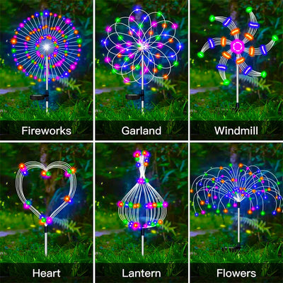 Lampe Solaire Décorative Jardin Effet Feu d'Artifice
