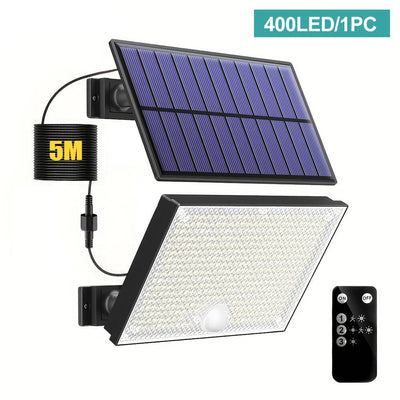 Projecteur Solaire Mural 348 LED Détecteur Mouvement Télécommande