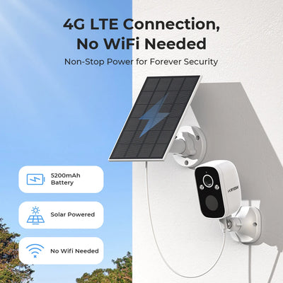 Caméra de Surveillance Solaire 4G Détecteur
