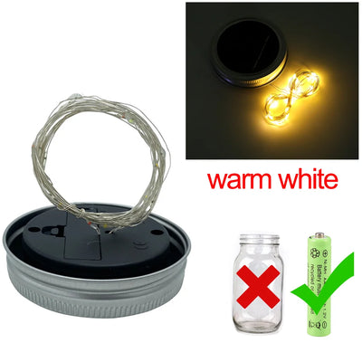 Guirlande Solaire Couvercle Bocal LED Étanche Fée Jardin