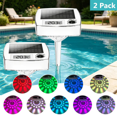 Thermomètre Solaire Flottant Piscine et Spa Lumineux 9 Couleurs