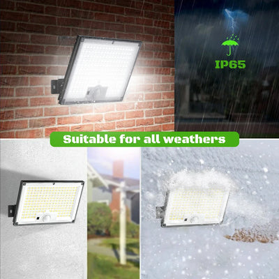 Lampe Solaire Extérieur 400 LED Détecteur Mouvement Télécommande IP65
