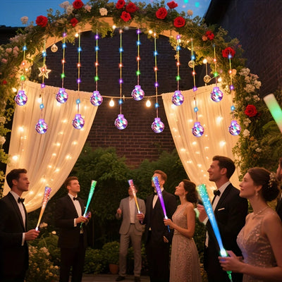 Rideau Lumineux Solaire 12 Globes avec Télécommande Noël