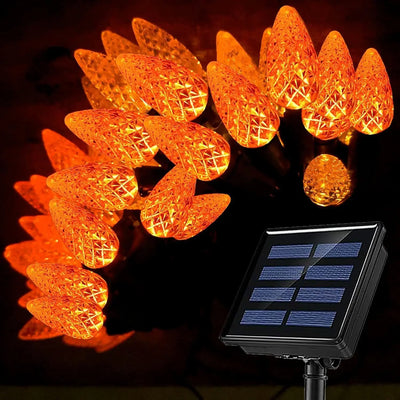 Guirlande Solaire Noël C6 Fraise 50 ou 100 LED Extérieur