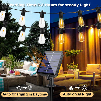 Guirlande Solaire LED ST38 Ampoules Étanche Télécommande