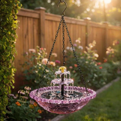 Bain d'Oiseaux Solaire Cascade et Mangeoire à Colibris