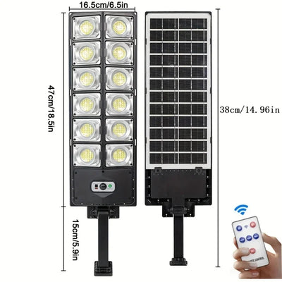 Projecteur Solaire 8000lm Détecteur Mouvement Télécommande 3 Modes