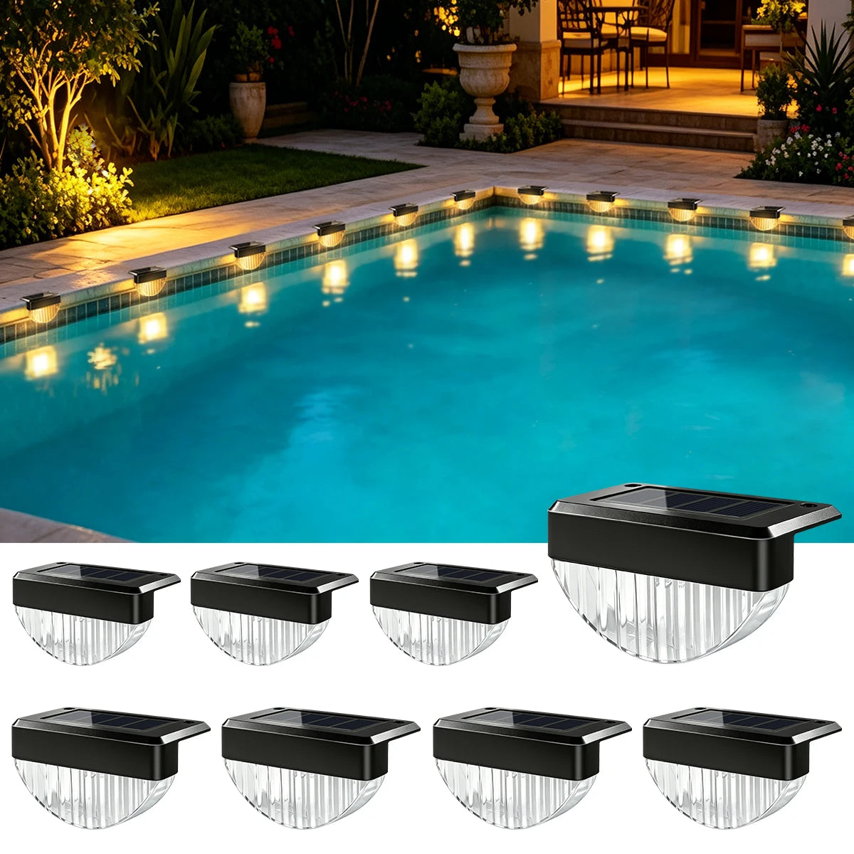 Lampe solaire de terrasse LED décorative pour clôture de jardin