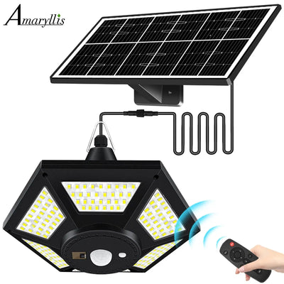 Lampe Solaire Suspendue Gazebo et Garage 180 LED avec Télécommande