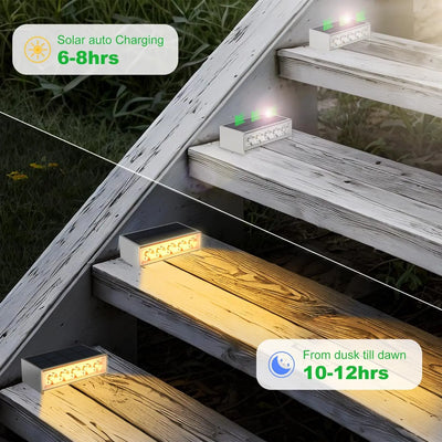 Lampe Solaire Escalier Extérieur IP65 pour Clôture et Terrasse