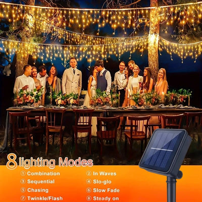 Guirlande Solaire Gouttelettes LED Escalier et Toiture Noël
