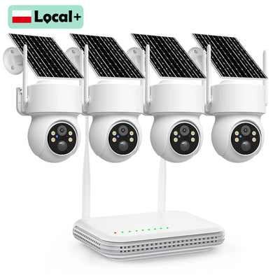 Kit 4 Caméras Solaires WiFi Extérieures